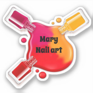 Sticker L'art à ongles avec votre nom (changez-le) découpé