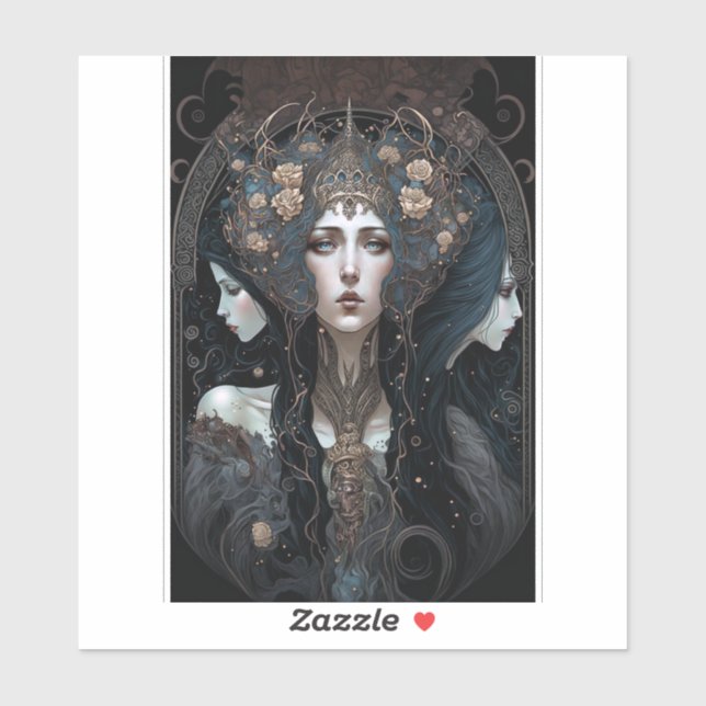 Sticker L'art de l'Imaginaire de la reine noire (Feuille)