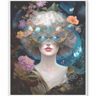 Sticker L'art d'Imaginaire de la dame masquée