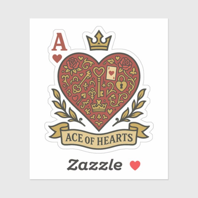 Sticker L'as des coeurs (Feuille)