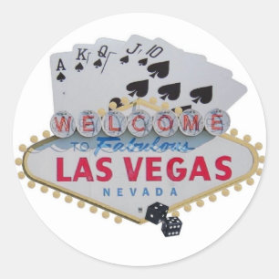 Sticker Las Vegas Royal Flush avec dés