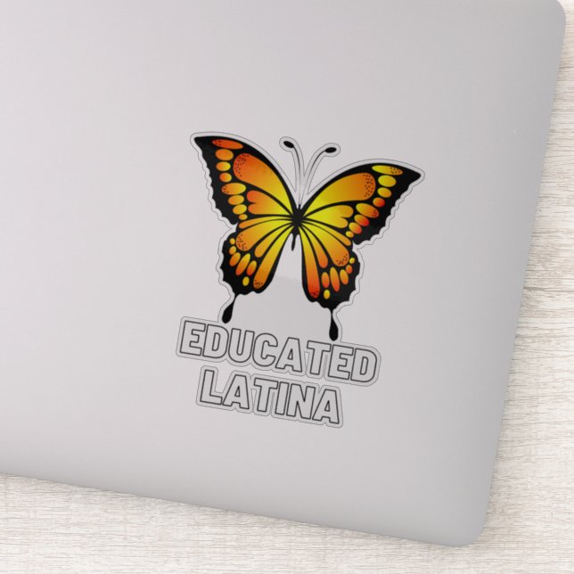 Sticker Latina éduquée avec papillon (Détail)