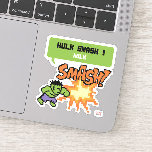 Sticker L'attaque de Hulk 8Bit - Hulk écrase !