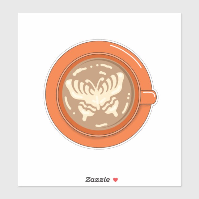 Sticker Latte Papillon (Feuille)