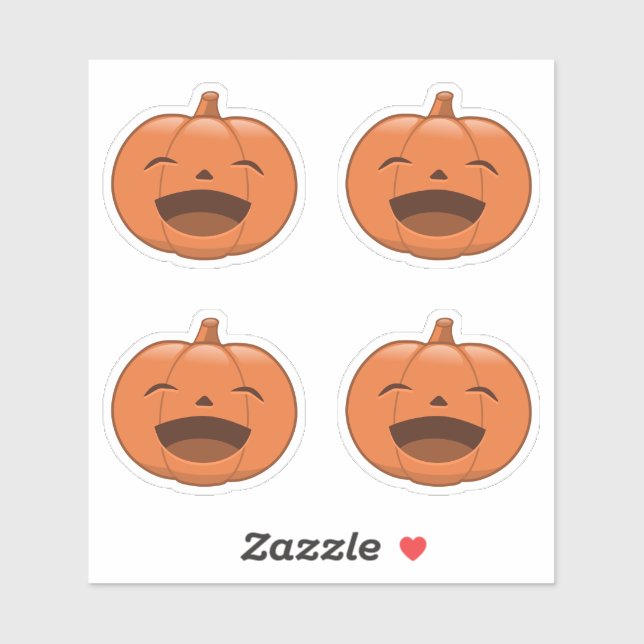Sticker Laughing Citrouille d'Halloween, Ensemble de 4 (Feuille)