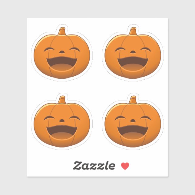 Sticker Laughing Halloween Pumpkin, Set of 4 (Feuille)