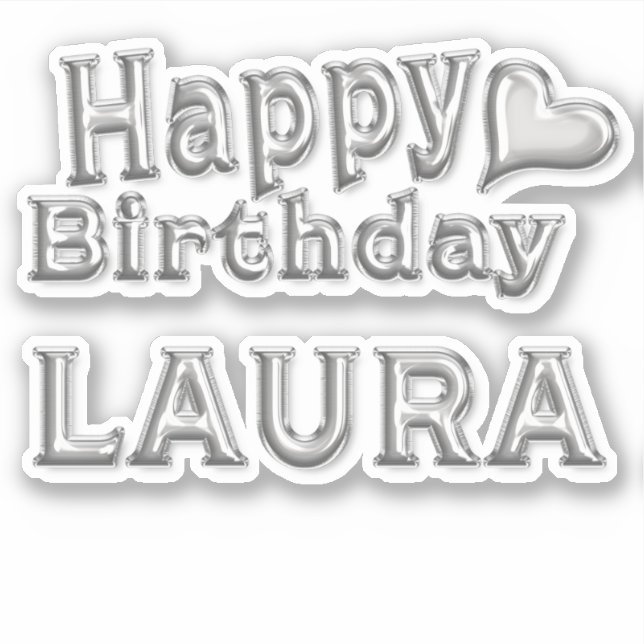 Sticker Laura Happy Birthday (Devant)