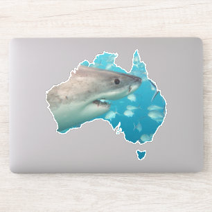 Sticker L'Australie Forme un grand requin blanc en gros pl