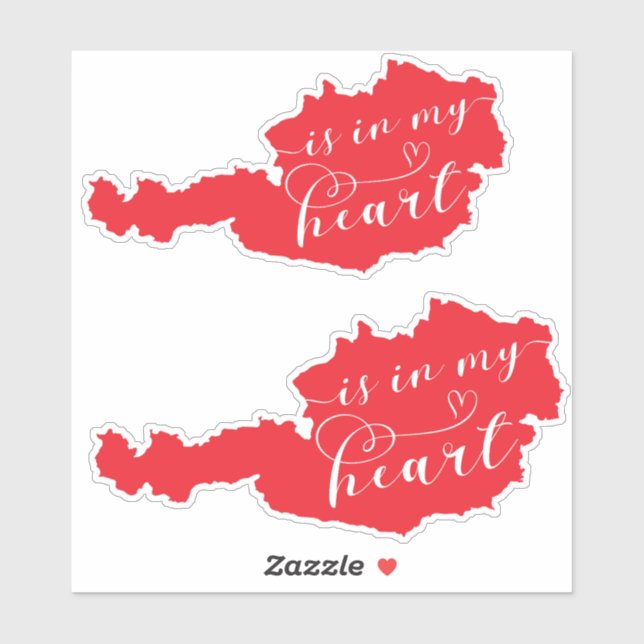 Sticker L'Autriche Est Dans Mon Coeur (Feuille)