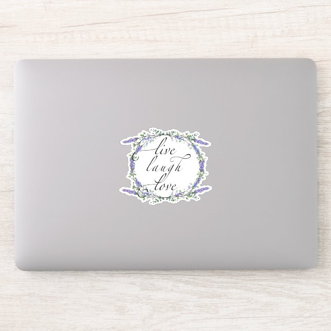 Sticker Lavande et Eucalyptus, Live Laugh Love (Ordinateur)
