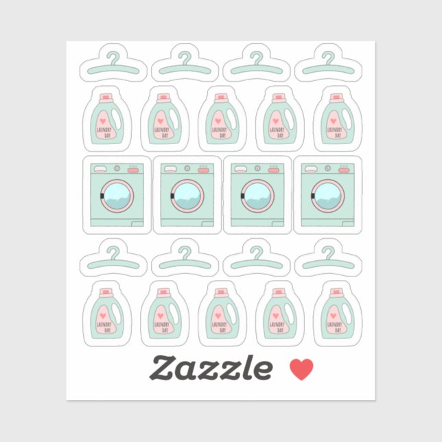 Sticker Lave-linge Jour détergent Nettoyant et les tâches  (Feuille)