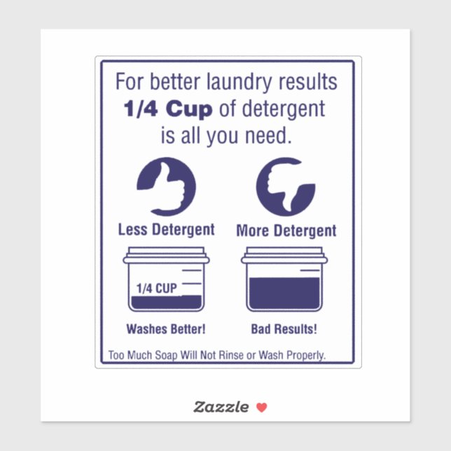 Sticker Lave-linge "Utiliser moins de détergent" (Feuille)