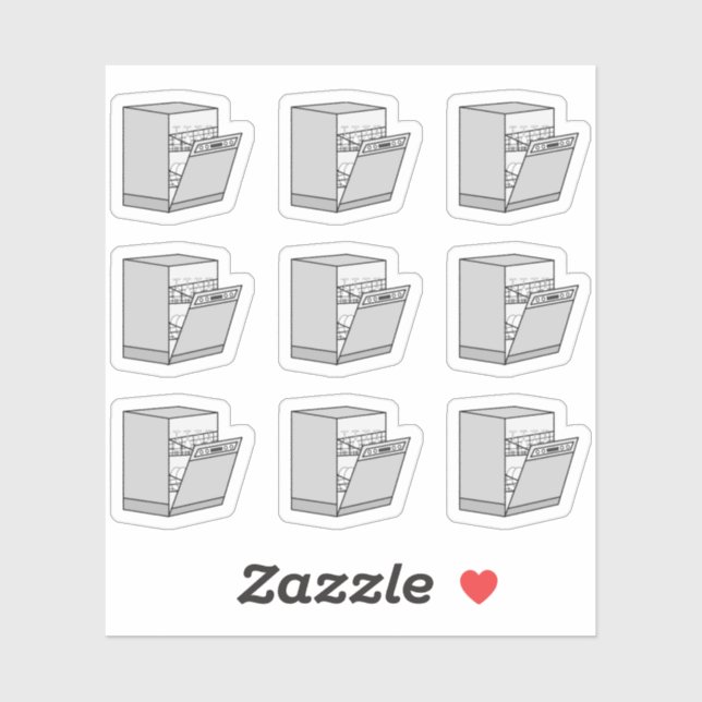 Sticker Lave-vaisselle Laver les vaisselles Corvées Rappel (Feuille)
