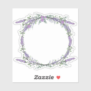 Sticker Lavender Eucalyptus violet aquarelle roses