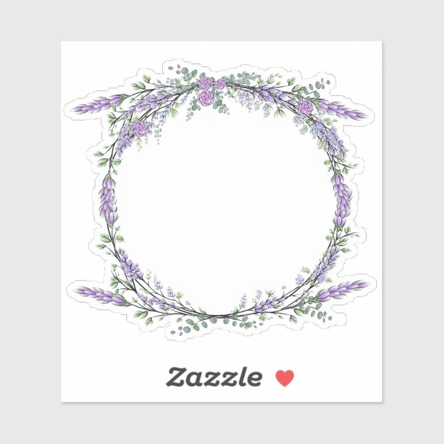 Sticker Lavender Eucalyptus violet aquarelle roses (Feuille)