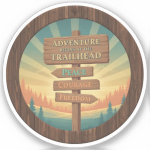 Sticker L'aventure commence au départ du sentier