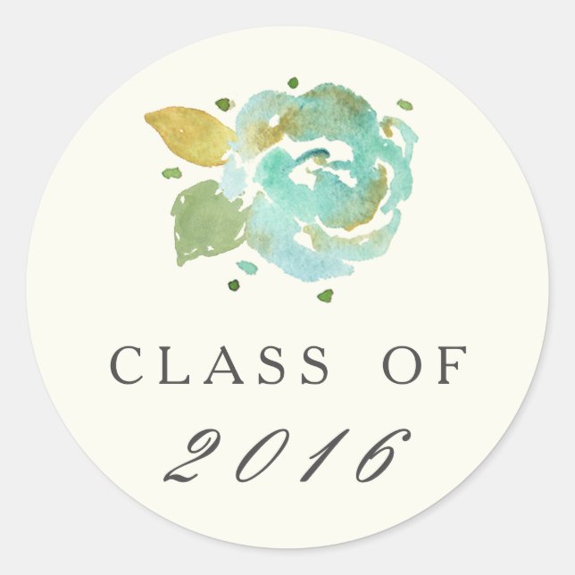 Sticker Lavish Florals Graduation Étiquette (Devant)