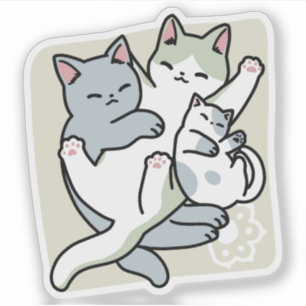 Sticker Laze Furr Days - Cute Lazy Cats Design