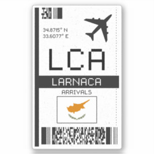 Sticker LCA Larnaca Boarding Pass - Chypre Airport Travel