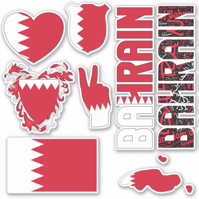 Sticker Le Bahreïn Extraordinaire forme les symboles natio (Devant)