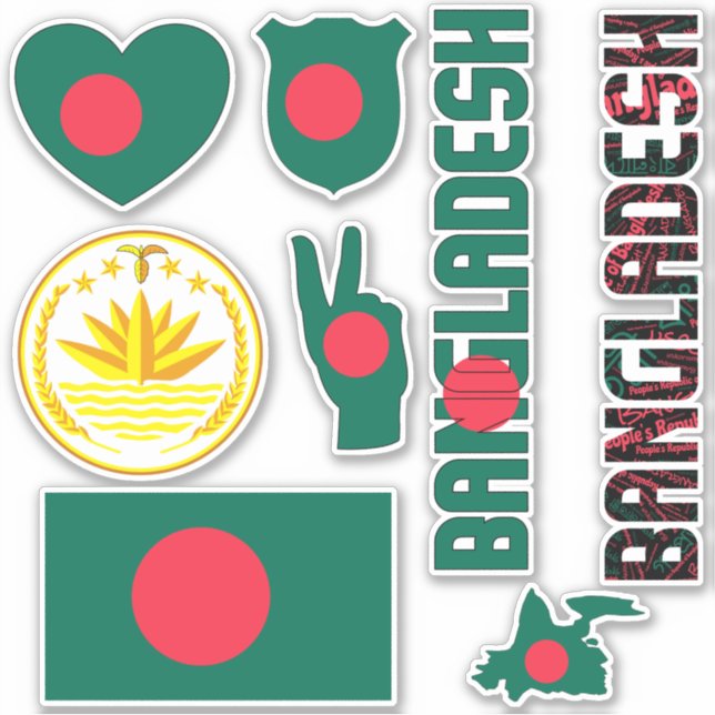 Sticker Le Bangladesh Extraordinaire forme les symboles na (Devant)