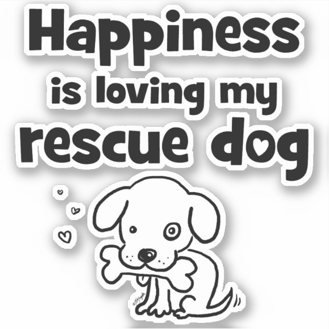 Sticker Le Bonheur, c'est l'amour de mon chien Secourt (Devant)