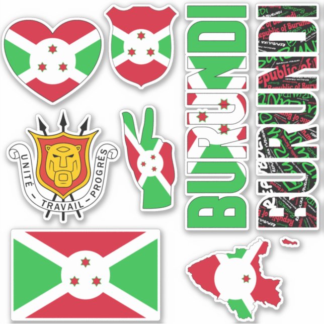 Sticker Le Burundi Extraordinaire forme des symboles natio (Devant)