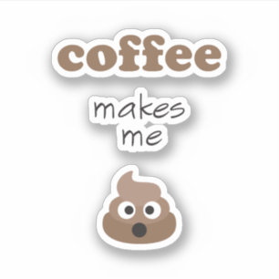 Sticker Le café drôle me fait l'expression d'emoji de