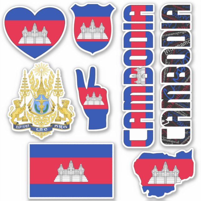 Sticker Le Cambodge Extraordinaire forme les symboles nati (Devant)