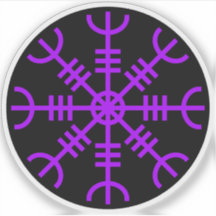 Le chapeau d'Awe - Aegishjalmur (violet sur noir)