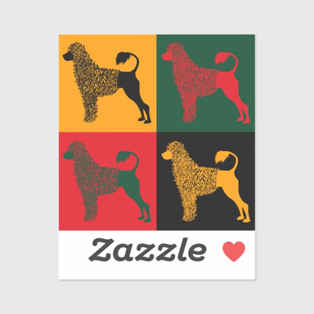 Sticker Le chien d'eau portugais intelligent (Feuille)