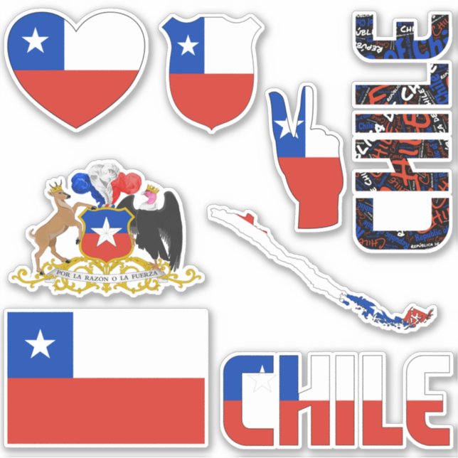 Sticker Le Chili Extraordinaire forme des symboles nationa (Devant)