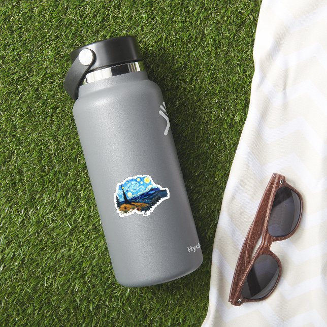 Sticker Le ciel de nuit Dreamscape : Un tourbillon de coul (HydroFlask Insitu)