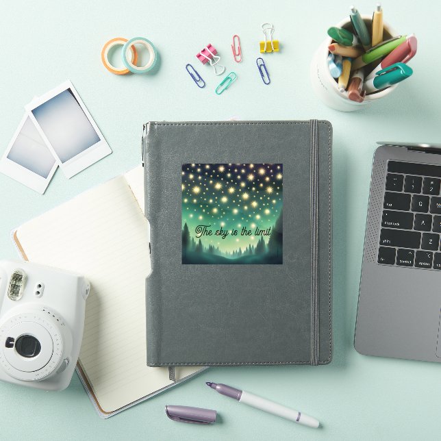 Sticker Le ciel est la limite - teintes vertes Starry Nigh (Couverture iPad)