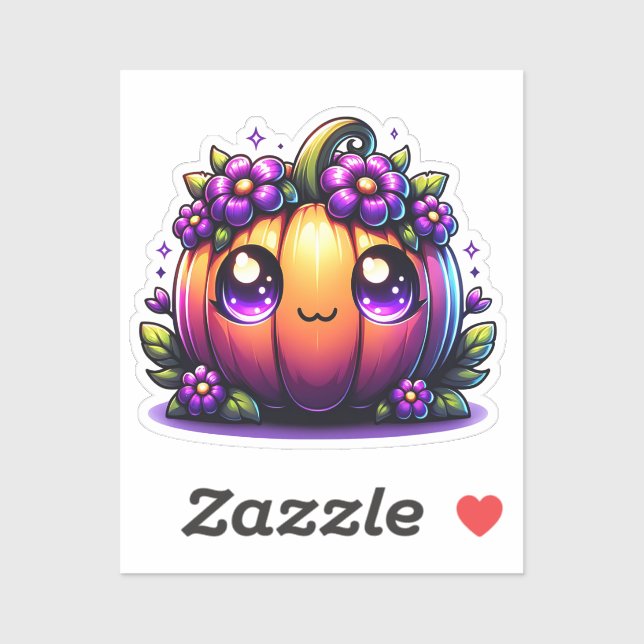 Sticker Le Citrouille d'Halloween de Cute Chibi (Feuille)