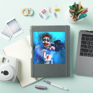 Sticker Le clown de SlipperyJoe Happy Halloween rouge b