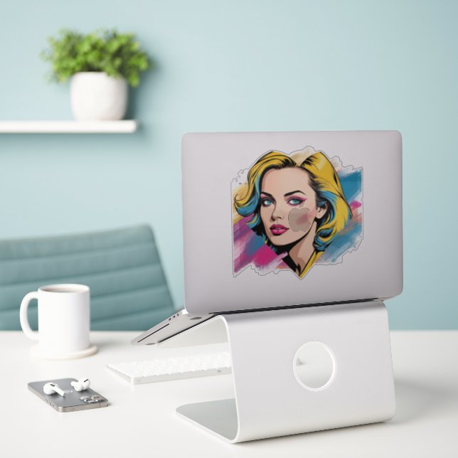 Sticker Le Coeur de la folle (Ordinateur portable sur le bureau)