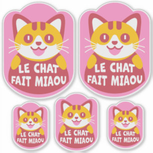 Sticker Le Conversation Fait Miaou Cute French Orange Tabb