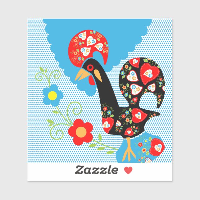 Sticker Le coq portugais de Barcelos (Feuille)