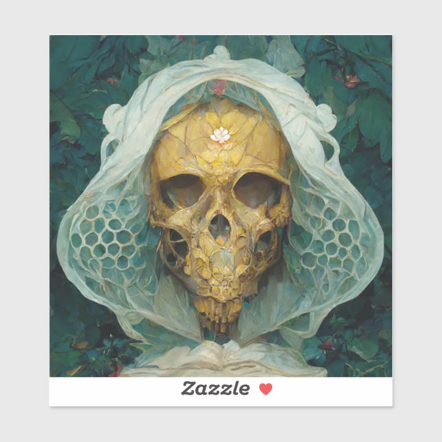 Sticker Le crâne d'abeille de drone Imaginaire Sci-Fi (Feuille)