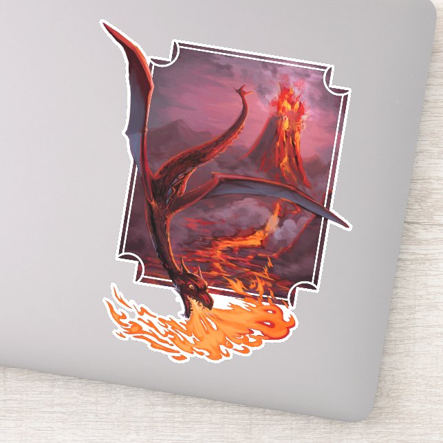 Sticker Le dragon de lave de Cody (Détail)