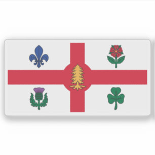 Sticker Le drapeau de la ville de Montréal, Québec, Canada