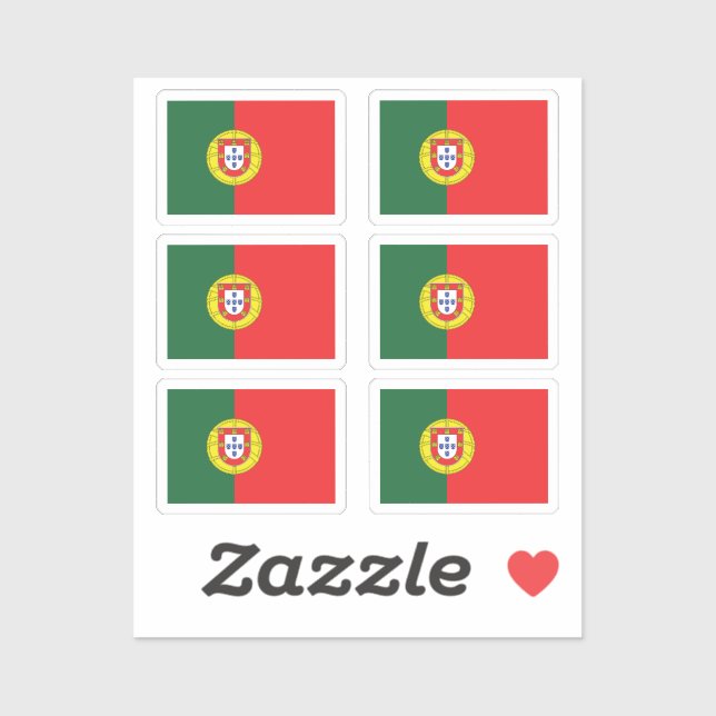 Sticker Le drapeau de Portugal Collection pack de 6 (Feuille)