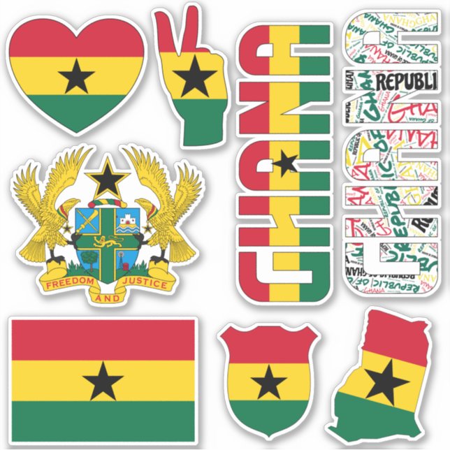 Sticker Le Ghana Extraordinaire forme des symboles nationa (Devant)