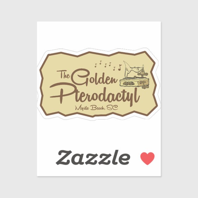 Sticker Le Golden Pterodactyl Tiki Bar Myrtle Beach (Feuille)