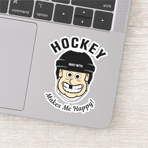 Sticker Le Hockey Me Rend Joyeux Ordinateur Portable Drôle
