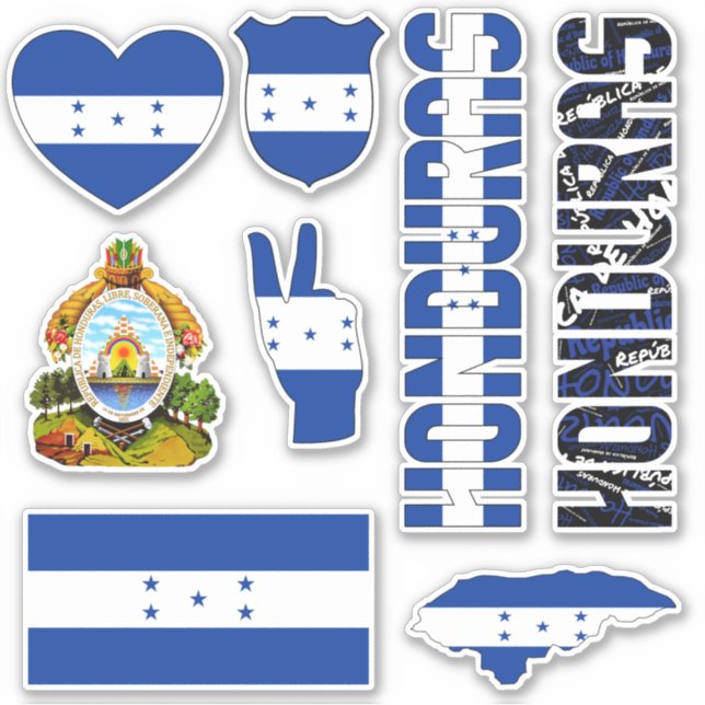 Sticker Le Honduras Extraordinaire forme les symboles nati (Devant)