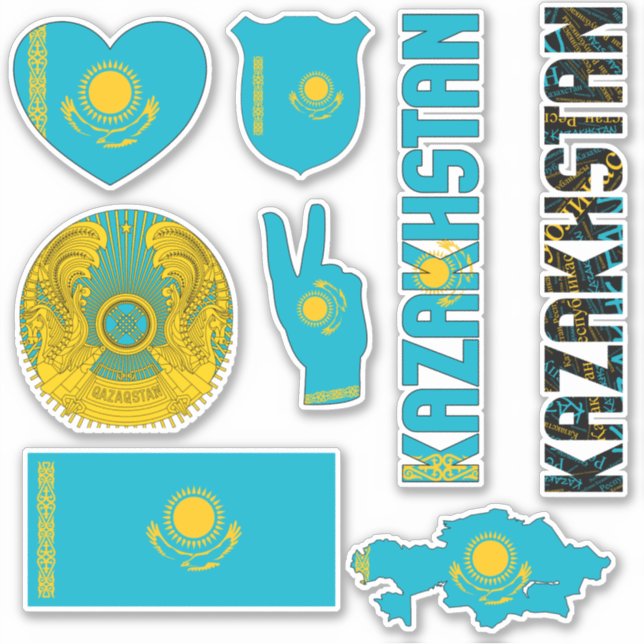 Sticker Le Kazakhstan Extraordinaire forme des symboles na (Devant)