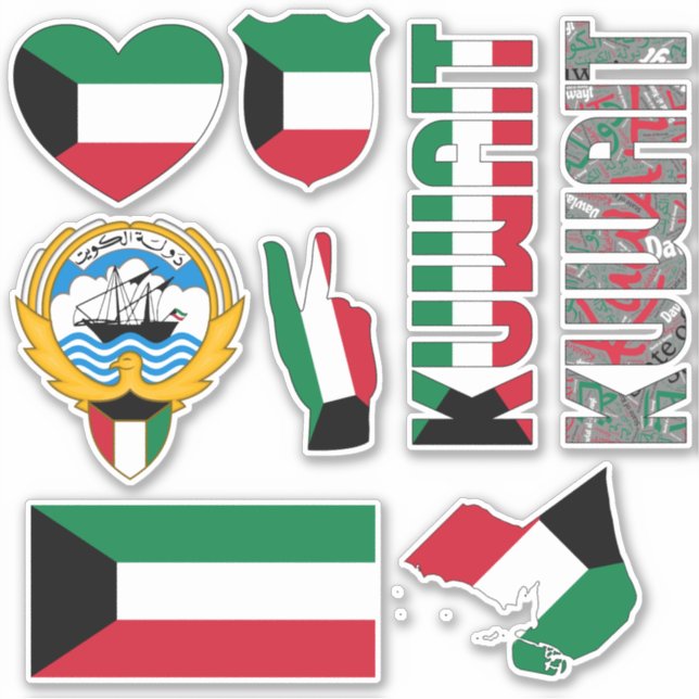 Sticker Le Koweït Extraordinaire forme les symboles nation (Devant)