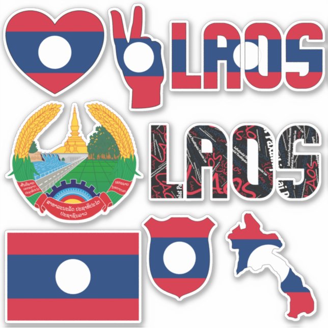 Sticker Le Laos Extraordinaire forme les symboles nationau (Devant)